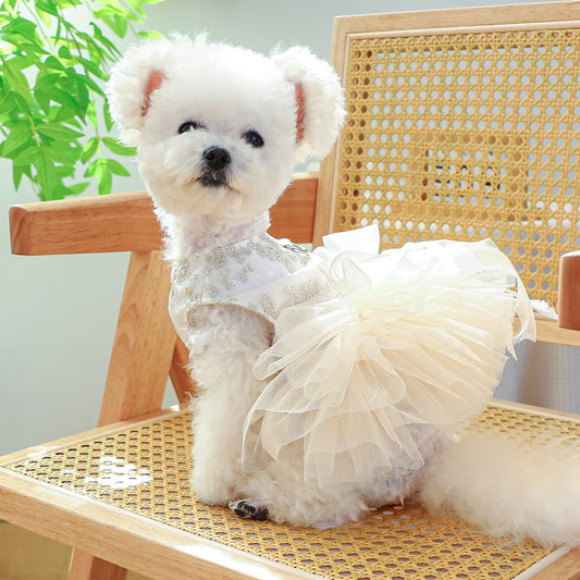 Dog Wedding Dress Cat Colorful Skirt Dogs Birthday Party Pet Princess Dresses for Small Dogs Cat and Tutu in Spring and Summer